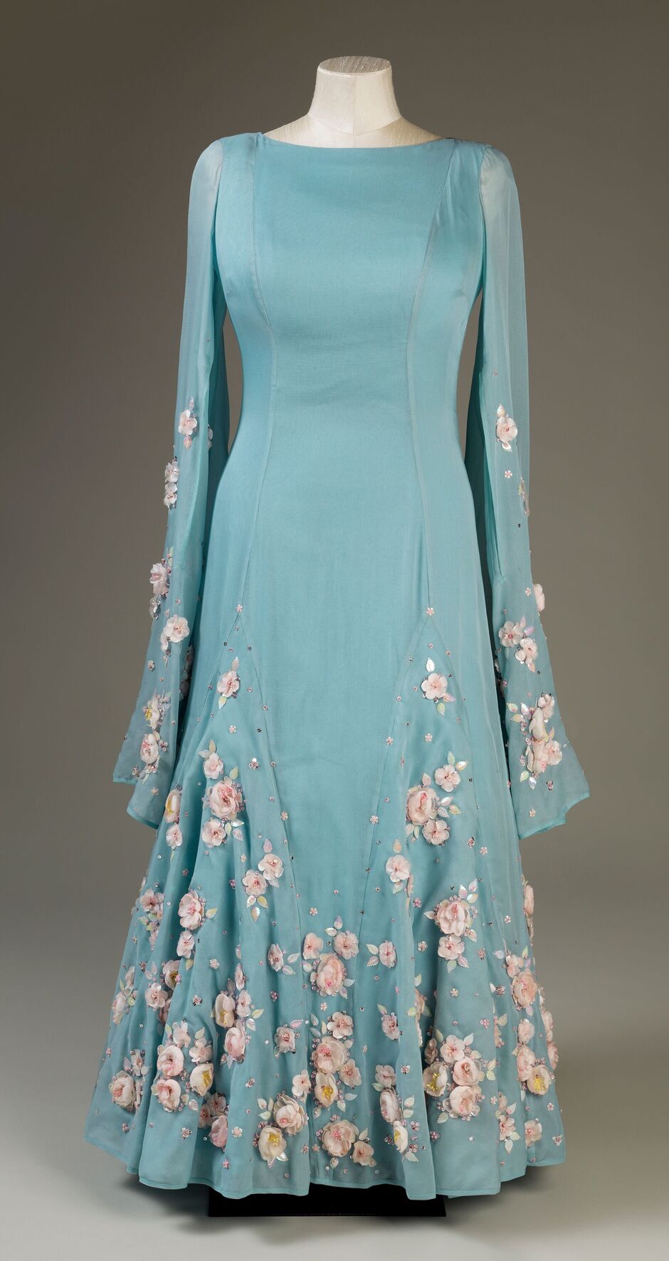 Cherry Blossom Evening Dress, Norman Hartnell, 1975