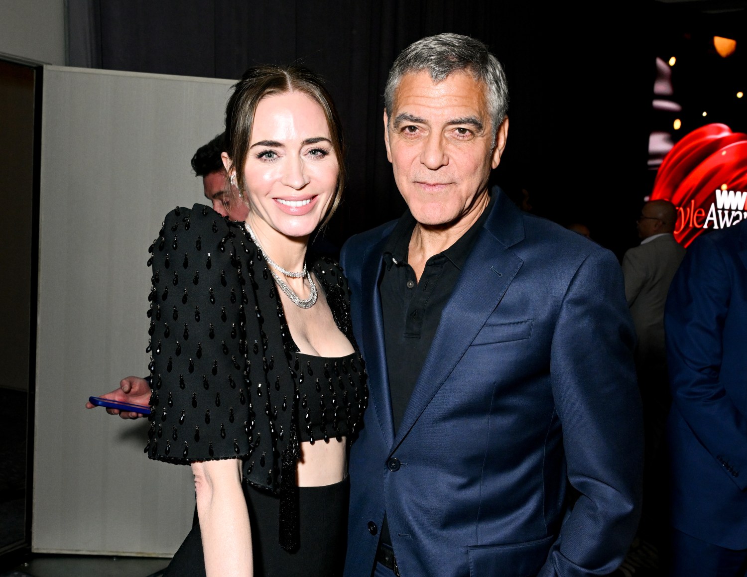 Emily Blunt and George Clooney at the 2026 WWD Style Awards on Jan. 9 in Santa Monica.