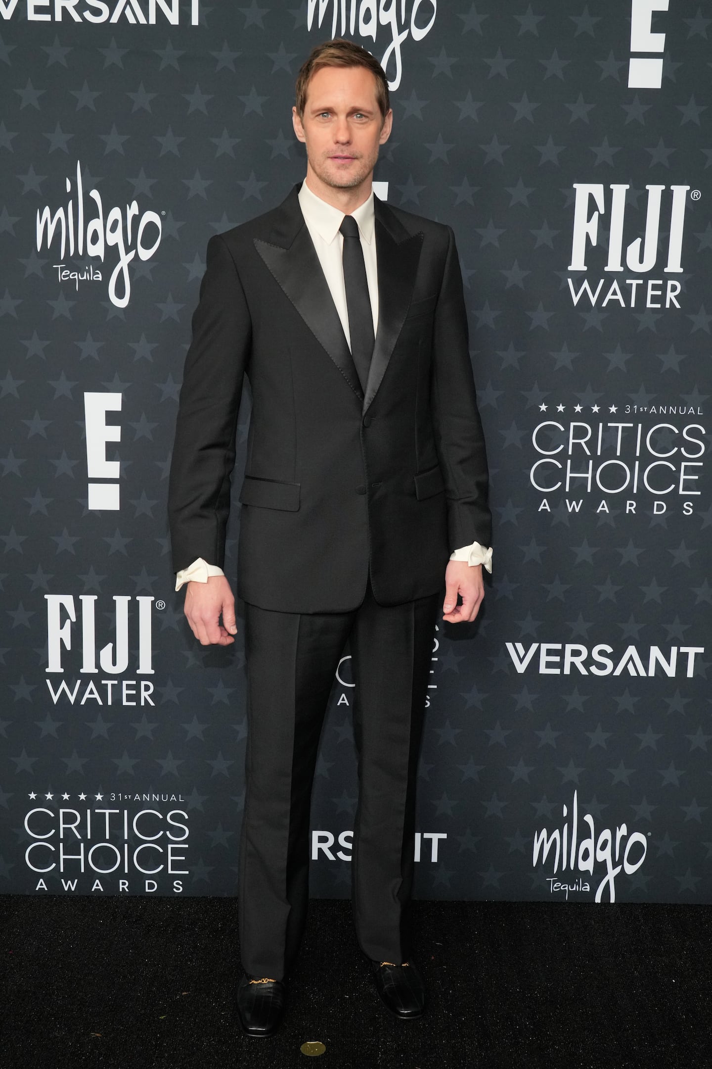 Alexander Skarsgård arrived at the 31st Annual Critics Choice Awards on Sunday at The Barker Hanger in Santa Monica, Calif.