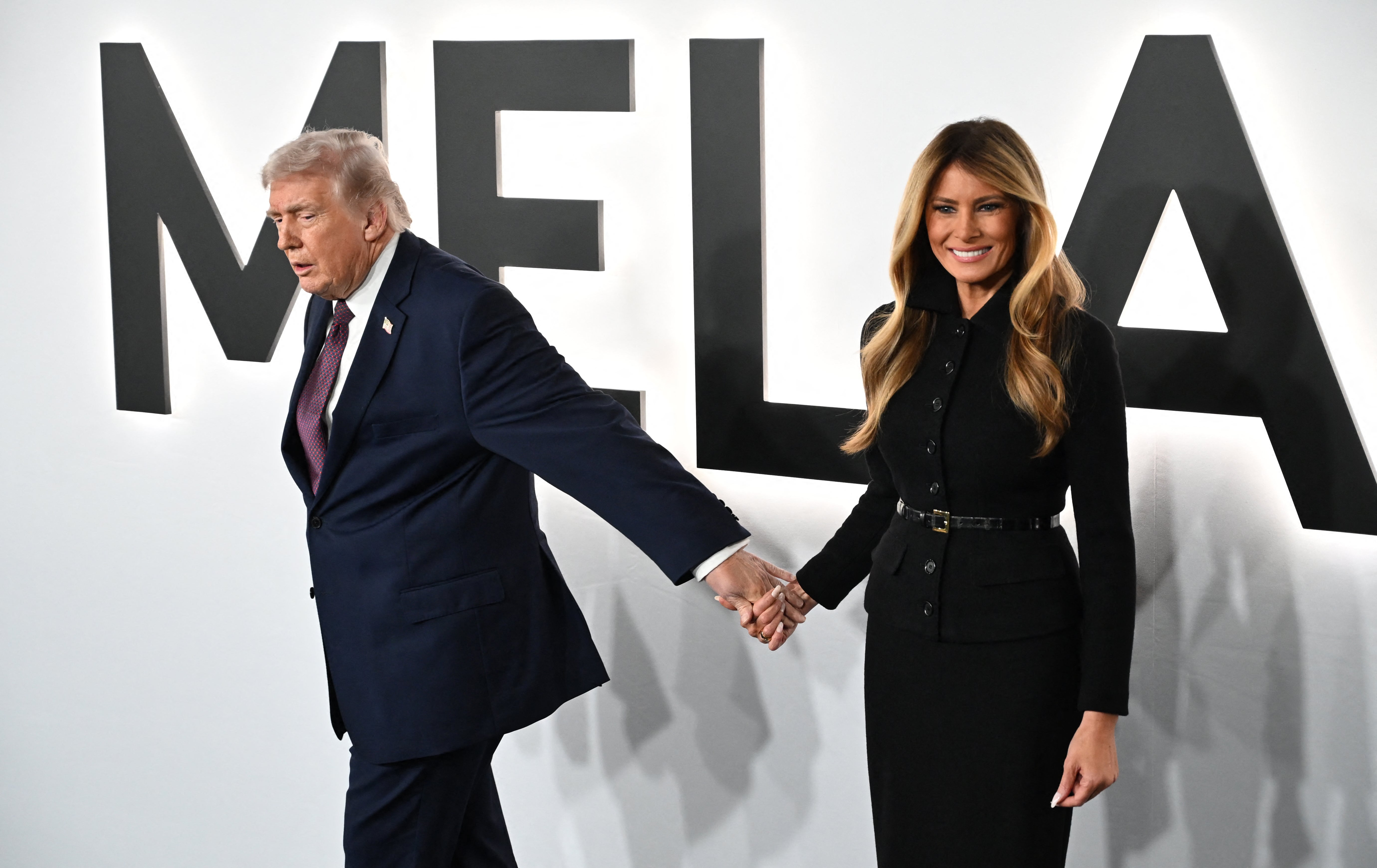 US President Donald Trump and US First Lady Melania Trump attend the world premiere of Amazon MGM Studios'