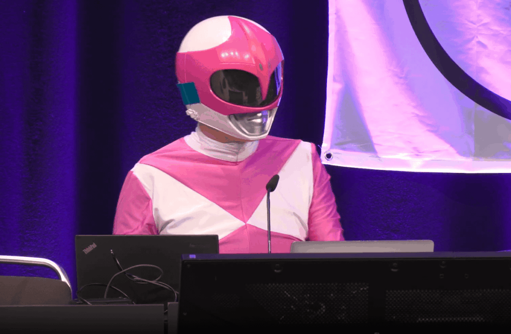 Hacktivist who goes by Martha Root – dressed as Pink Ranger from the Power Rangers, deletes white supremacist websites live onstage during hacker conference Hacktivist who goes by Martha Root - dressed as Pink Ranger from the Power Rangers, deletes white supremacist websites live onstage during hacker conference