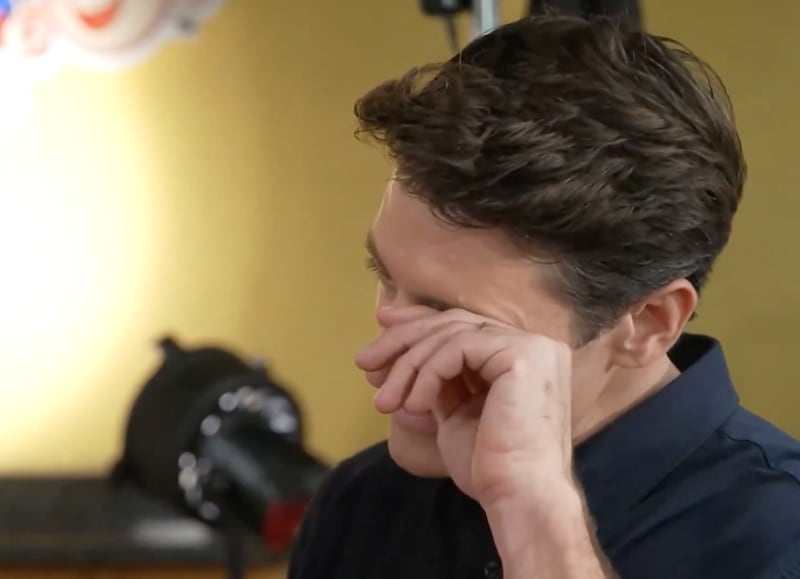 Tony Dokoupil wipes away a tear.