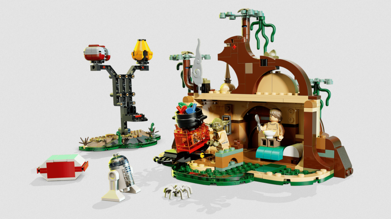 LEGO set recreating Yoda's hut on Dagobah