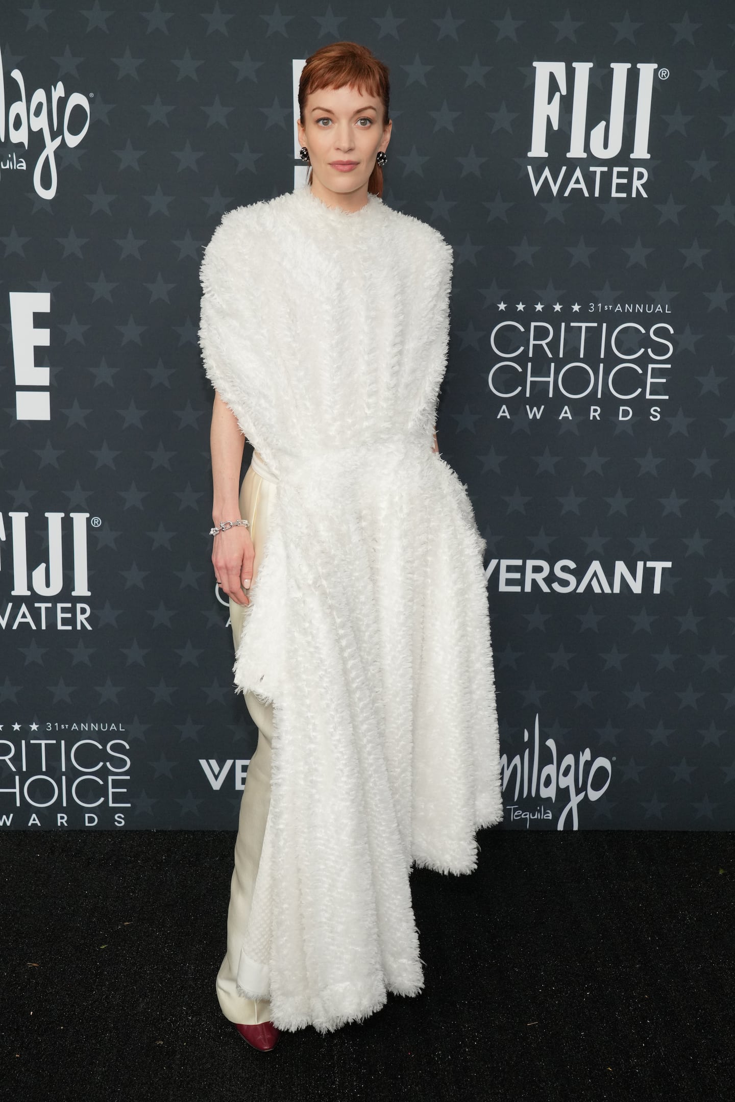 Britt Lower arrived at the 31st Annual Critics Choice Awards on Sunday at The Barker Hanger in Santa Monica, Calif.