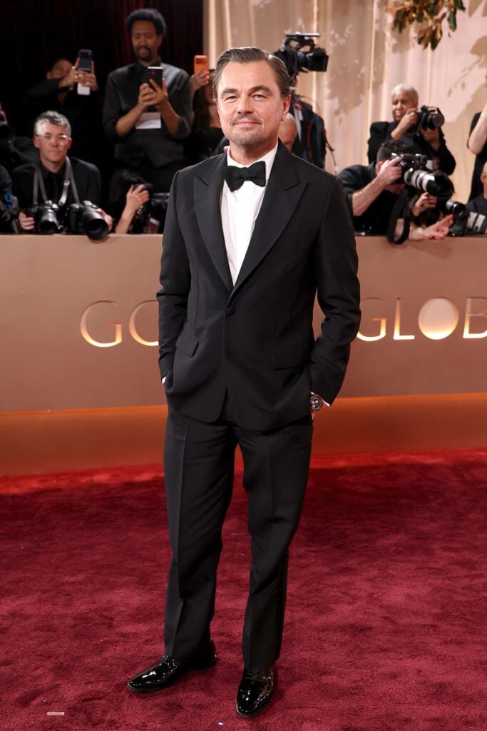 Leonardo DiCaprio, Leonardo DiCaprio Dior, Dior Golden Globe Awards menswear, 2026 Golden Globe Awards red carpet, Leonardo DiCaprio Dior tuxedo, Golden Globes menswear