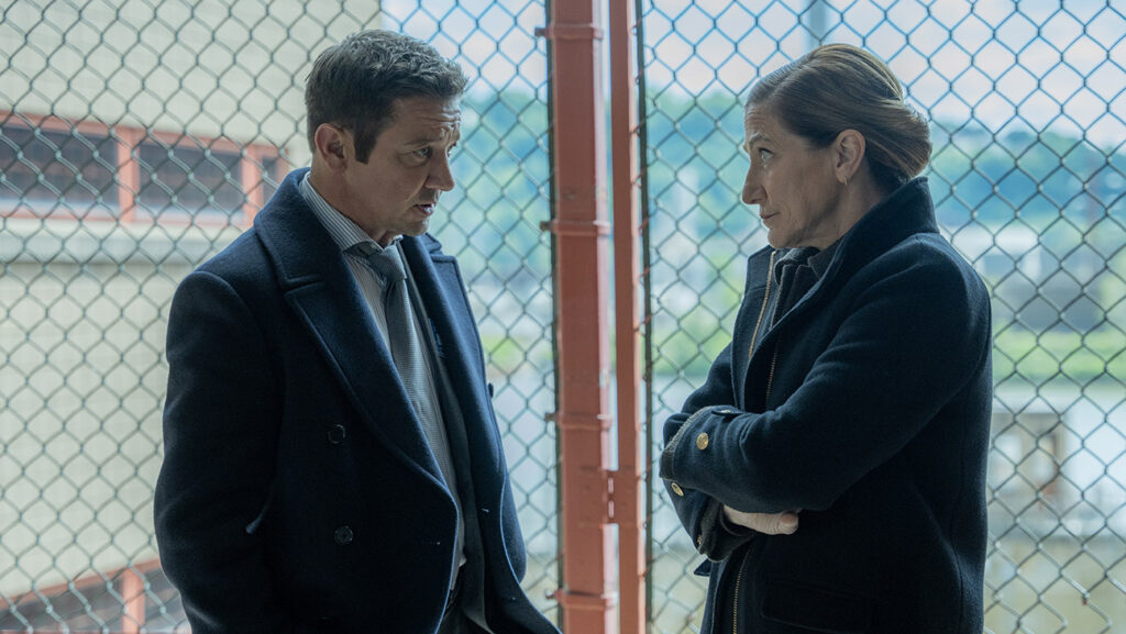 ‘Mayor of Kingstown’ to End With Season 5 at Paramount+ Jeremy Renner as Mike McLusky and Edie Falco as Nina Hobbs in Mayor of Kingstown episode 9, season 4