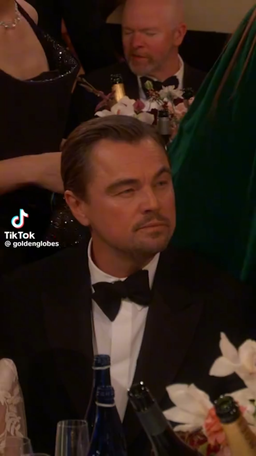 Leonardo DiCaprio showed a playful side of himself at the 2026 Golden Globes during a commercial break.