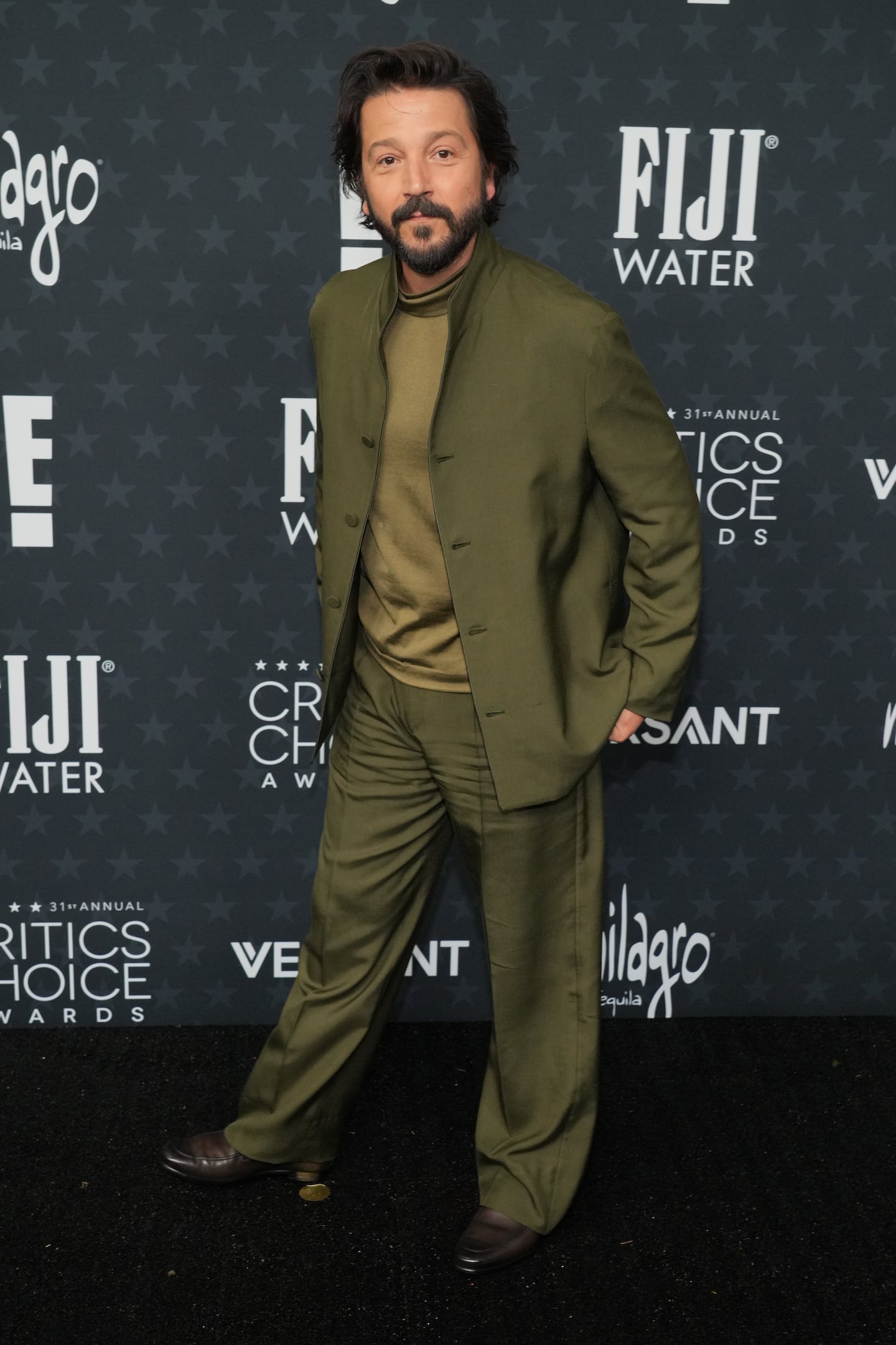 Diego Luna arrived at the 31st Annual Critics Choice Awards on Sunday at The Barker Hanger in Santa Monica, Calif.