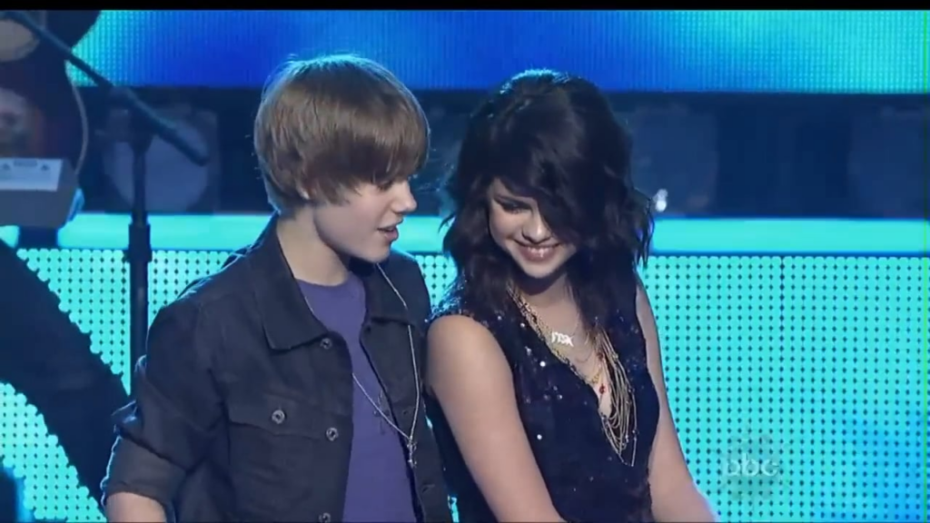16 years ago today, Justin Bieber serenaded future girlfriend Selena Gomez for Dick Clark's New Year's Rockin' Eve 2010