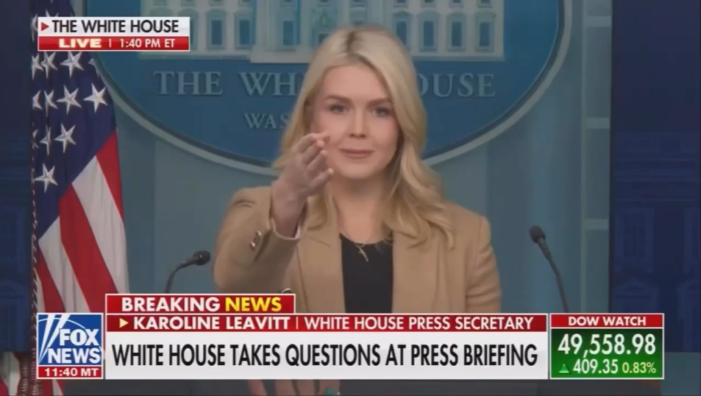 Karoline Leavitt calls reporter a "leftwing hack" after asking about Trump admin claiming that ICE has "done everything correctly" despite ICE arresting 170 U.S. citizens and 32 people dying in ICE custody in 2025