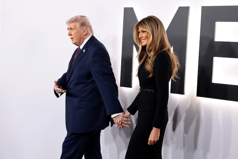 Donald Trump and Melania Trump attend Amazon MGM's "Melania" World Premiere at The Trump Kennedy Center.