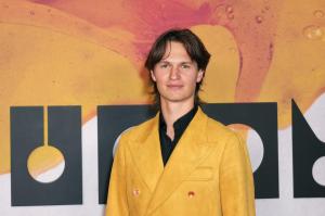 Ansel Elgort at the "Bugonia" New York Premiere held at The Museum of Modern Art on October 21, 2025 in New York, New York.