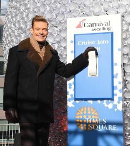 Ryan Seacrest at "Dick Clark's New Year's Rockin' Eve With Ryan Seacrest 2026" press junket at the Times Square Ball on December 30, 2025 in New York City, New York.