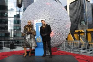 Rita Ora and Ryan Seacrest at "Dick Clark's New Year's Rockin' Eve With Ryan Seacrest 2026" press junket at the Times Square Ball on December 30, 2025 in New York City, New York.