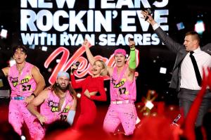 Julianne Hough, Rob Gronkowski and the Party Animals at “Dick Clark's New Year's Rockin' Eve with Ryan Seacrest” 2026 on December 31, 2025.