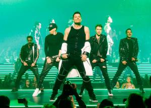 In this image released on December 31, 2025, Danny Wood, Donnie Wahlberg, Jordan Knight, Joey McIntyre, Jonathan Knight of New Kids on the Block perform onstage at “Dick Clark's New Year's Rockin' Eve with Ryan Seacrest” 2026.