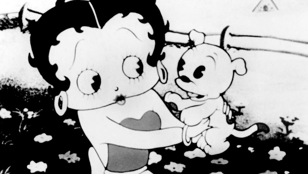 Betty Boop Enters Public Domain Betty Boop with her dog Pudgy, ca. 1934-36.