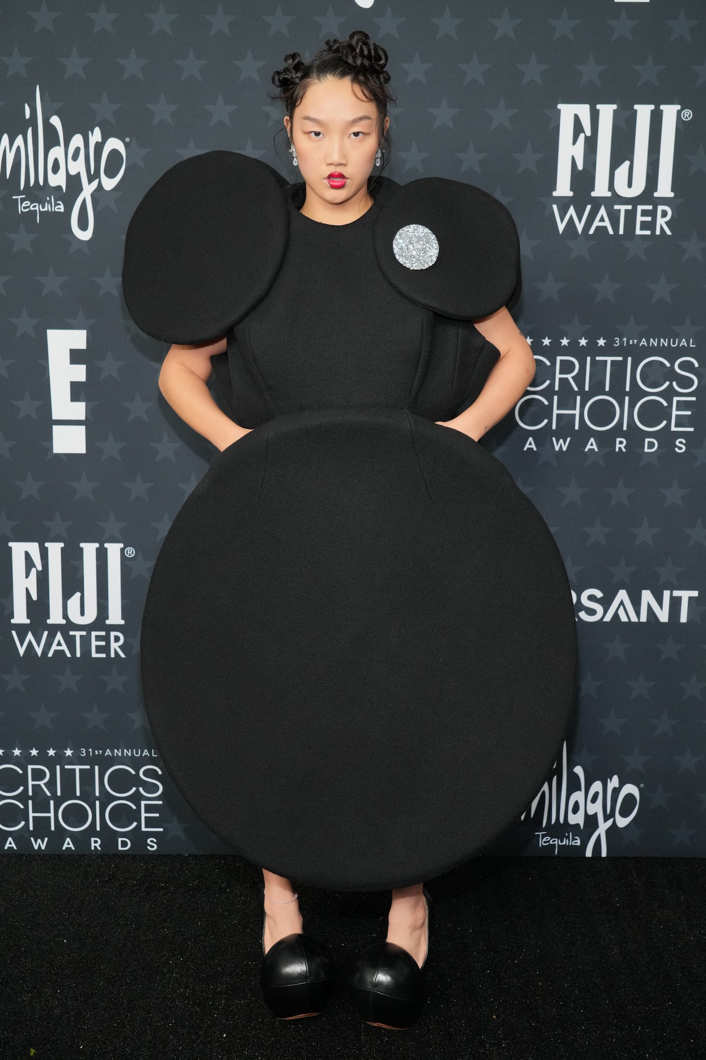 Audrey Nuna arrived at the 31st Annual Critics Choice Awards on Sunday at The Barker Hanger in Santa Monica, Calif.