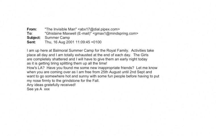 An email between Ghislaine Maxwell and a user known as The Invisible Man is shown in this image released by the Department of Justice in Washington, D.C., U.S., on December 23, 2025 as part of a new trove of documents from its investigations into the late financier and convicted sex offender Jeffrey Epstein. U.S. Justice Department/Handout via REUTERS THIS IMAGE HAS BEEN SUPPLIED BY A THIRD PARTY