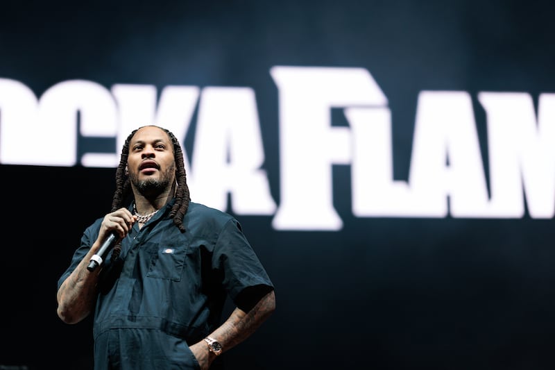 Waka Flocka Flame performs at Red Rocks Amphitheatre on October 28, 2025, in Morrison, Colorado.