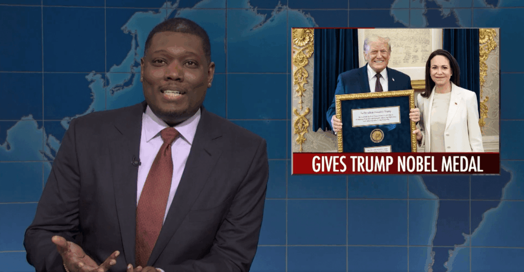 'SNL' Weekend Update Calls Out 'Psycho' Trump for Peace Prize Snag