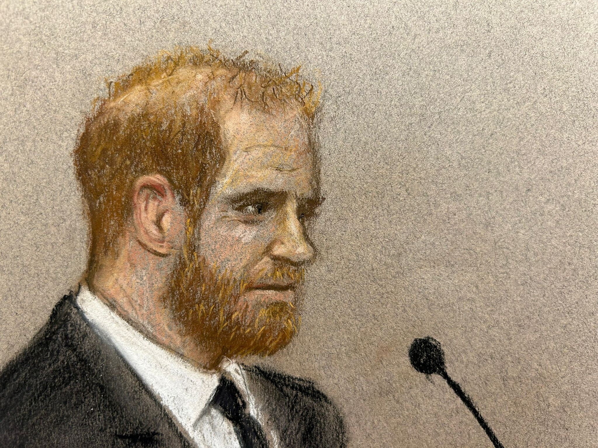 Prince Harry’s bottom lip wobbled in court