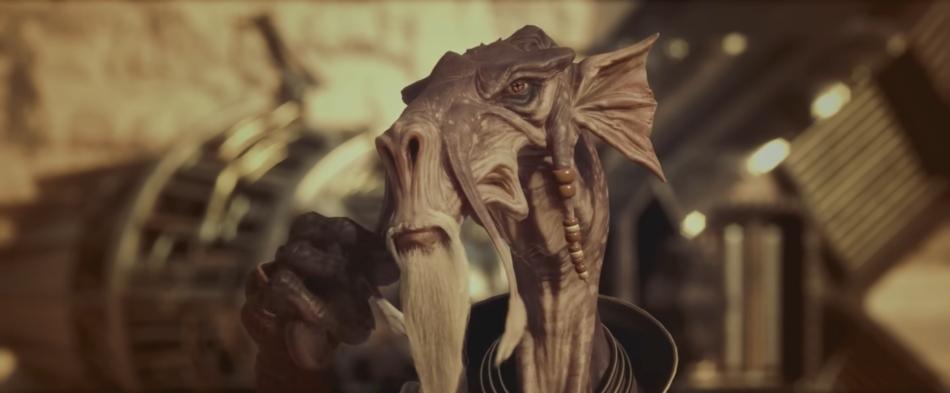 An elder Sebulba with a long white beard
