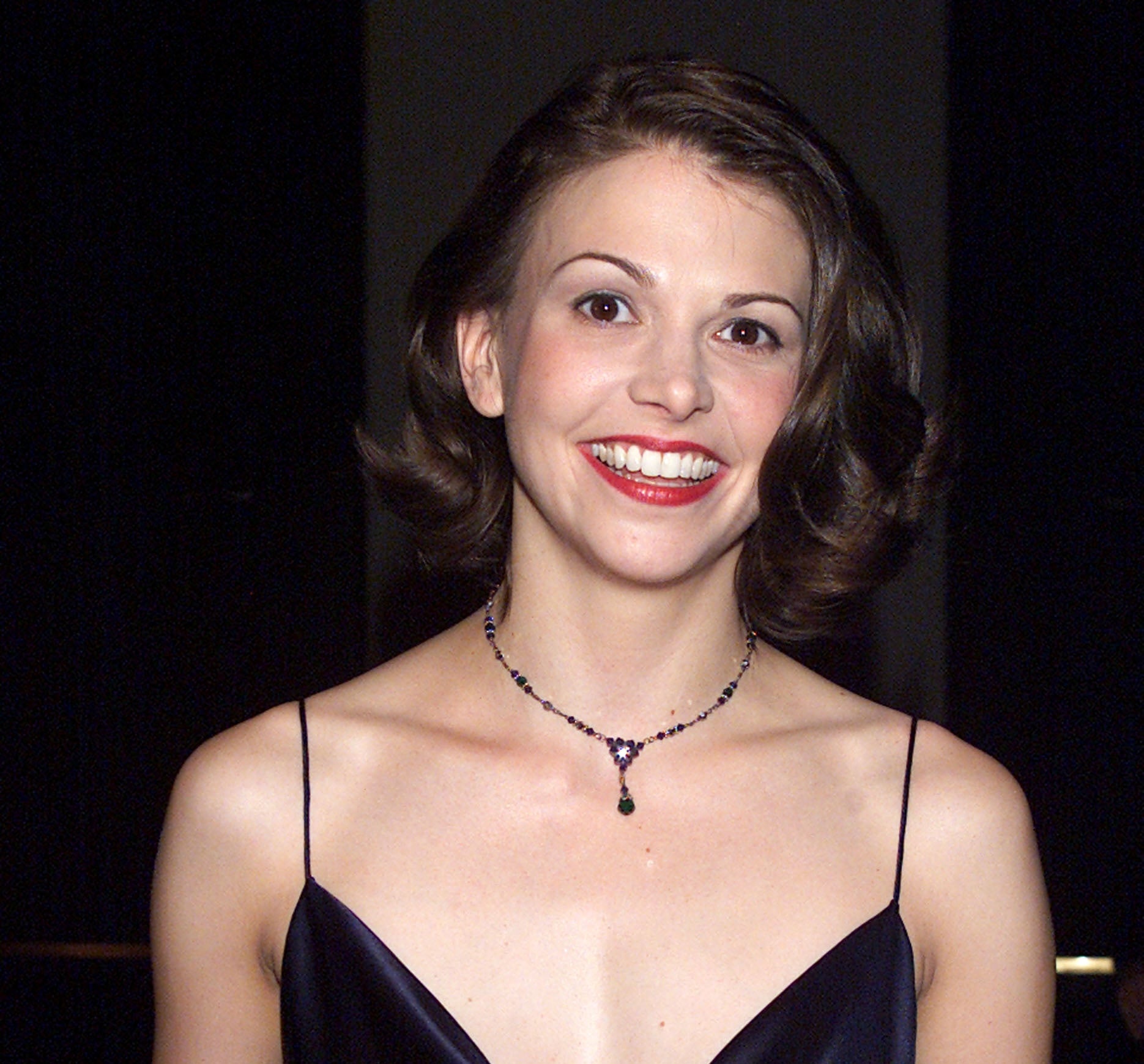 Sutton Foster attends the opening night after-party of the Broadway musical 'Thoroughly Modern Millie' in 2002
