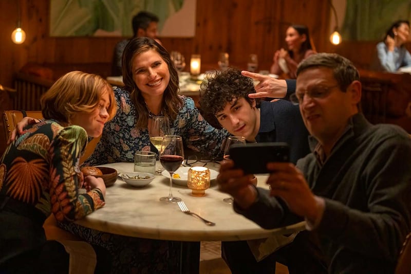 Lake Bell and Tim Robinson in "The Chair Company"