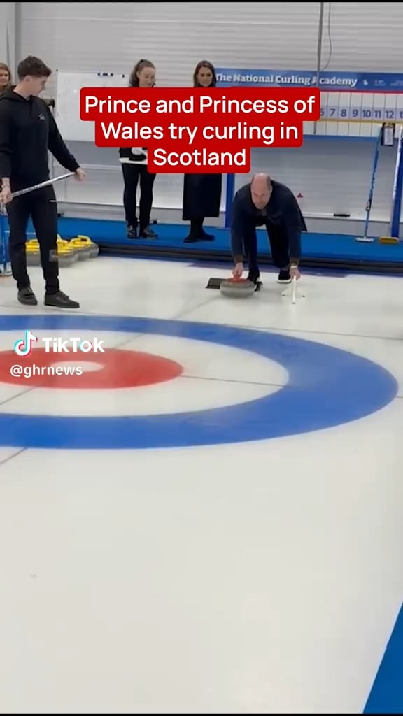 William and Kate try curling today