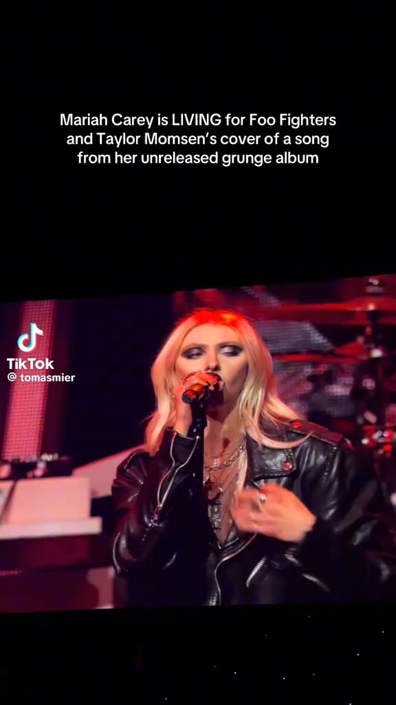 Mariah Carey enjoying herself while Taylor Momsen and Foo Figthers cover a song from her unreleased grunge album