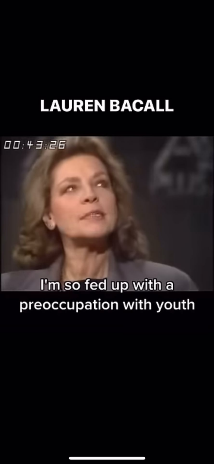 Lauren Bacall on aging