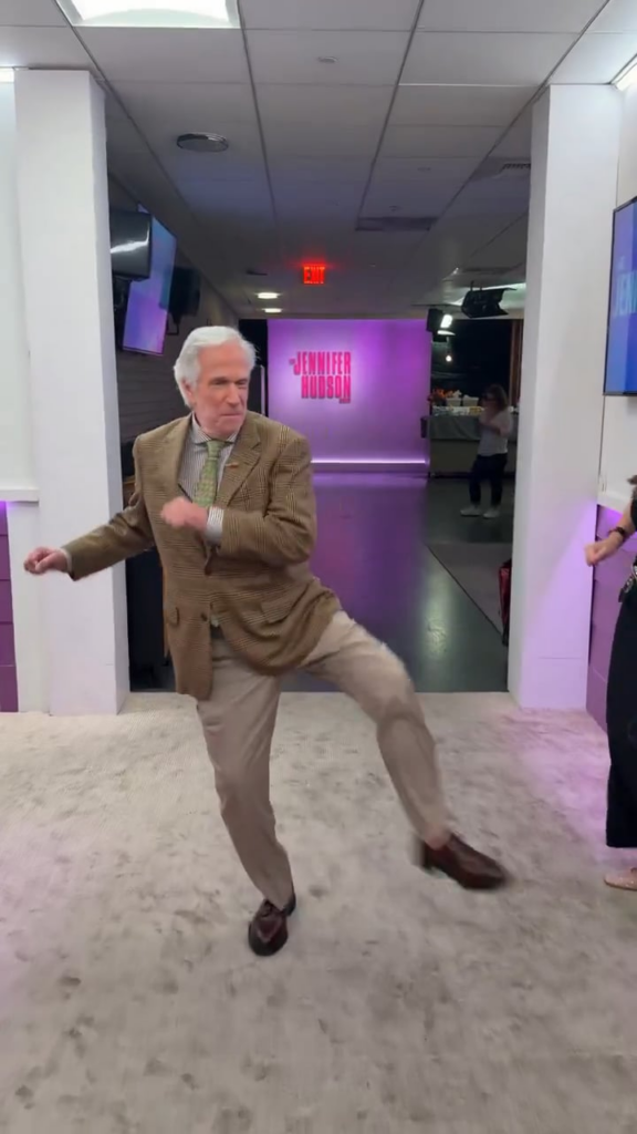 Henry Winkler going through the spirit tunnel