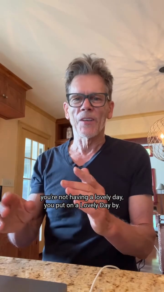 [Kevin Bacon] "First challenge of the new year" ft. the late great Bill Withers (rip)