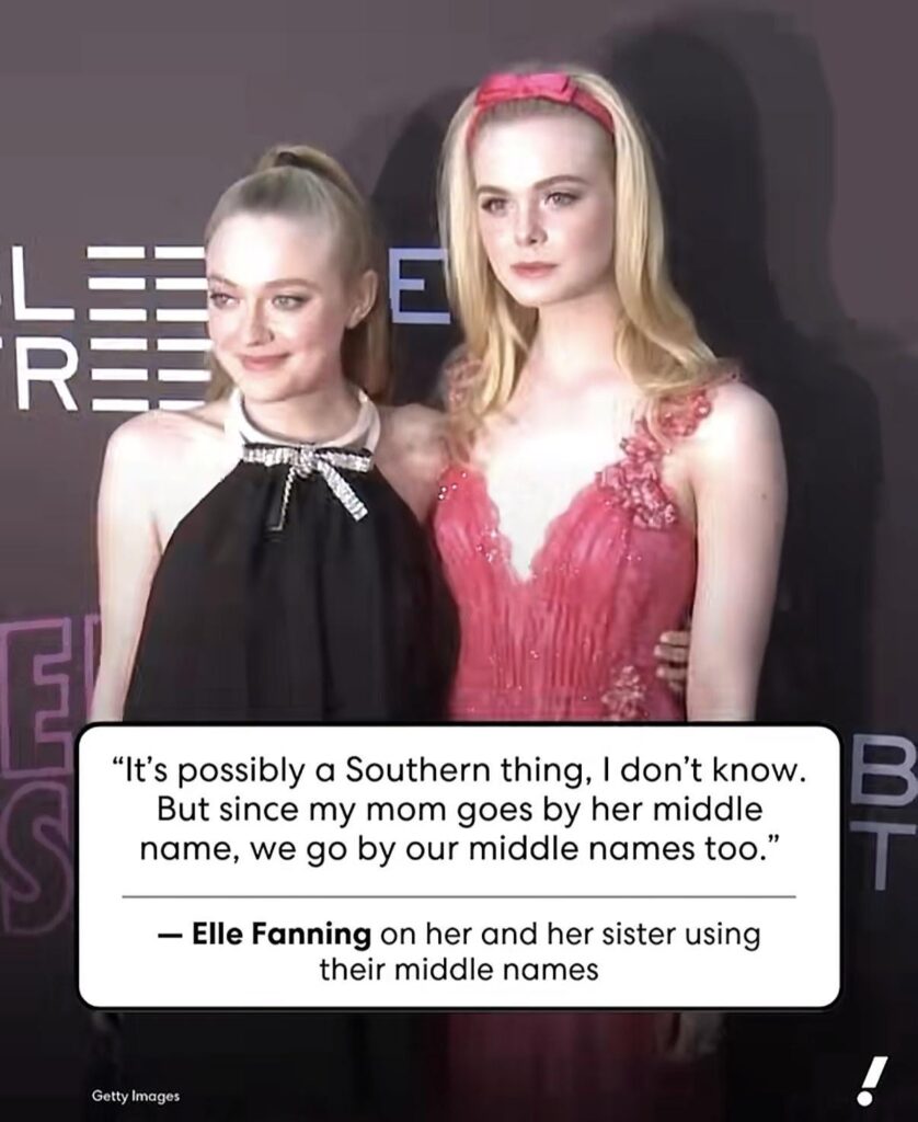 Who are some celebrities that go by their middle names? Exhibit A: Hannah Dakota Fanning and Mary Elle Fanning