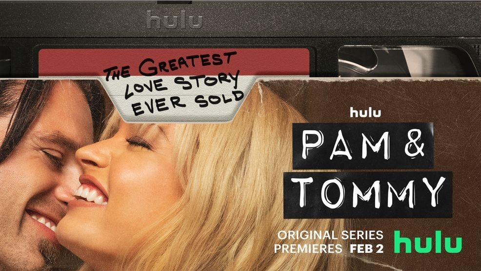 Pam & Tommy --  Set in the Wild West early days of the Internet, “Pam & Tommy” is based on the incredible true story of the Pamela Anderson (Lily James) and Tommy Lee (Sebastian Stan) sex tape. Stolen from the couple’s home by a disgruntled contractor (Seth Rogen), the video went from underground bootleg-VHS curiosity to full-blown global sensation when it hit the Web in 1997. A love story, crime caper and cautionary tale rolled into one, the eight-part original limited series explores the intersection of privacy, technology and celebrity, tracing the origins of our current Reality TV Era to a stolen tape seen by millions but meant to have an audience of just two. Pam (Lily James) and Tommy (Sebastian Stan), shown. (Courtesy of Hulu)