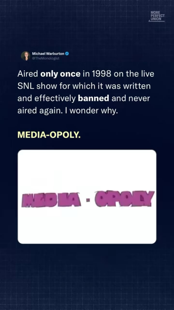 Aired only once in 1998 live on SNL after which it was effectively banned and never aired again