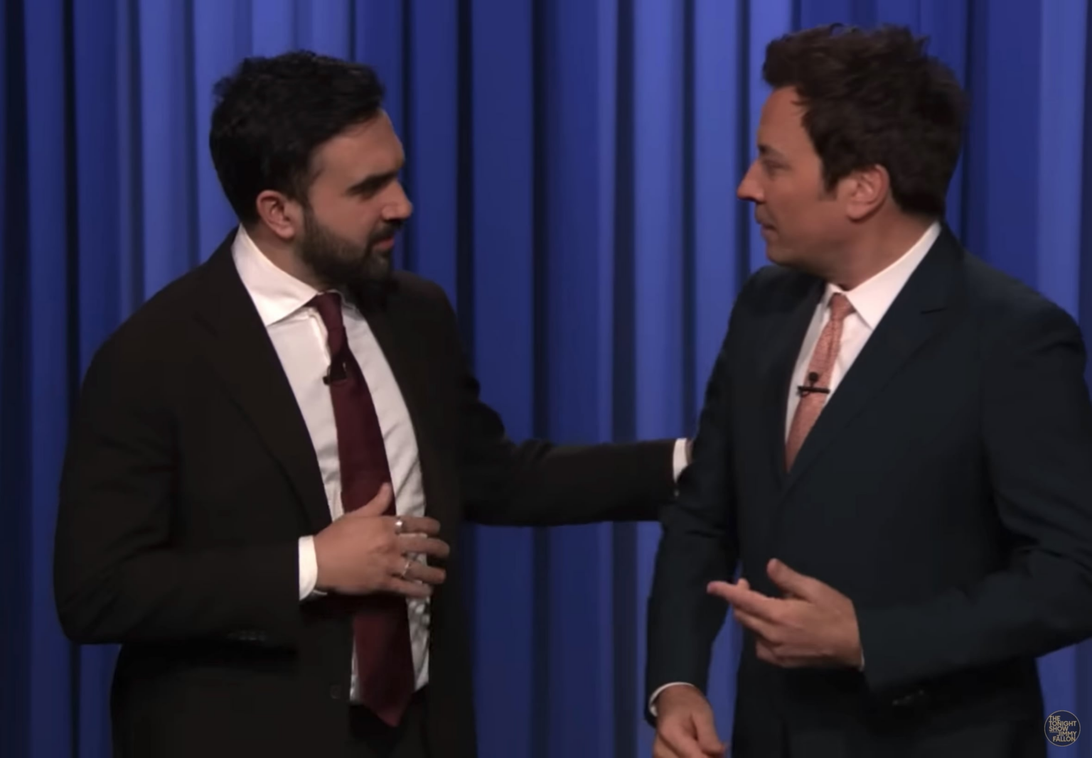 NYC Mayor Zohran Mamdani in his surprise appearance on Jimmy Fallon: "It’s so cold in New York City, the rent froze itself. But seriously…,Stay inside, stay warm, stay safe."