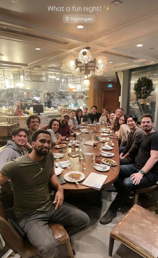 Connor Storrie and Hudson Williams celebrating the New Year with friends in Vancouver