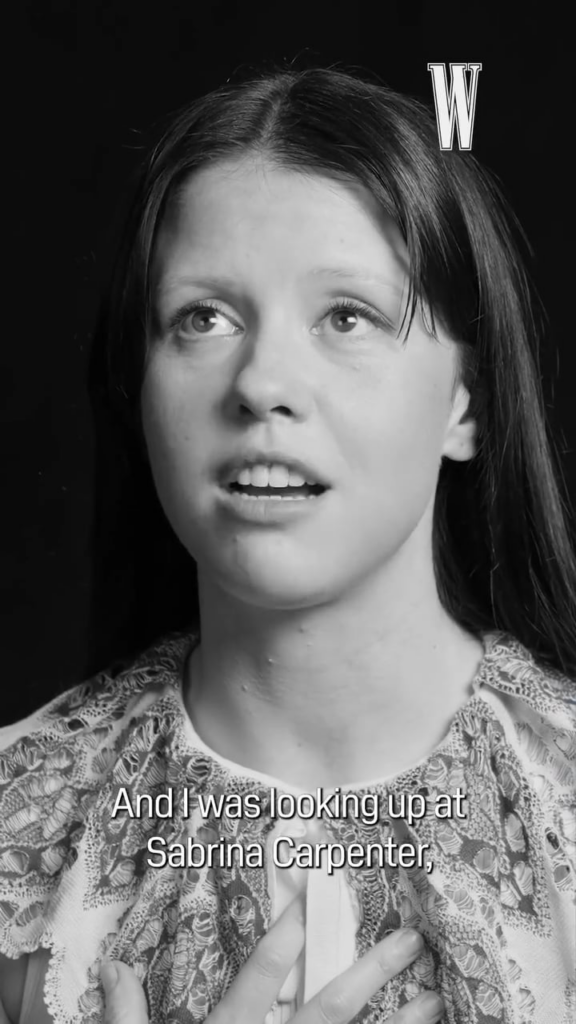 Mia Goth on being obsessed with Sabrina Carpenter after seeing her on SNL: "I want to be five foot two and a platinum blonde singing into my hairbrush."