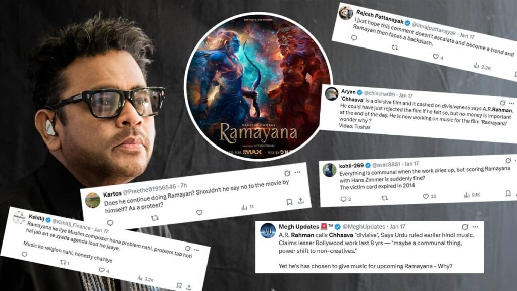 Remove AR Rahman From Ramayana: After Composer’s Remark Calling Chhaava ‘Divisive’, Netizens Demand His Ouster From Ranbir Kapoor-Yash’s Film AR Rahman is composing Ramayana score with Hans Zimmer