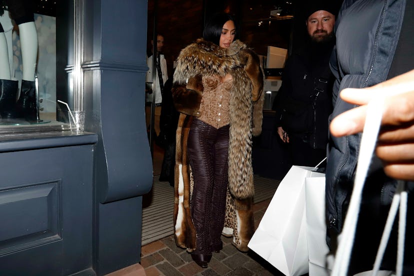 Kim Kardashian is seen leaving Prada on January 1, 2026 in Aspen, Colorado.
