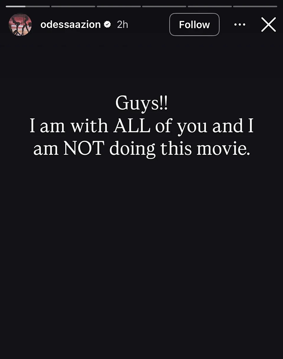 Odessa A’zion's Instagram Story