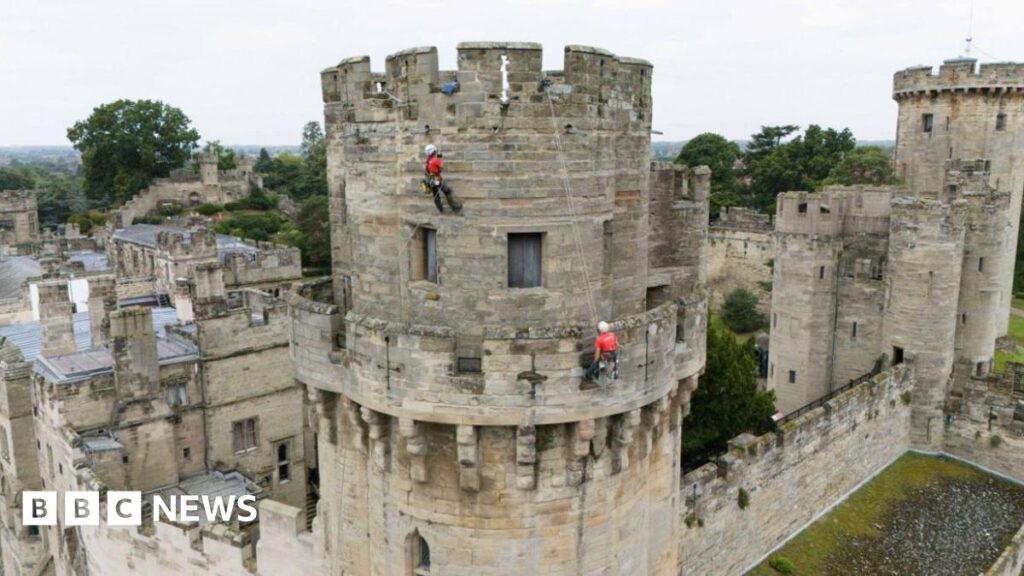 Warwick Castle closed for annual maintenance An image of Warwick's grey stone medieval castle taken from a bridge over the river Avon