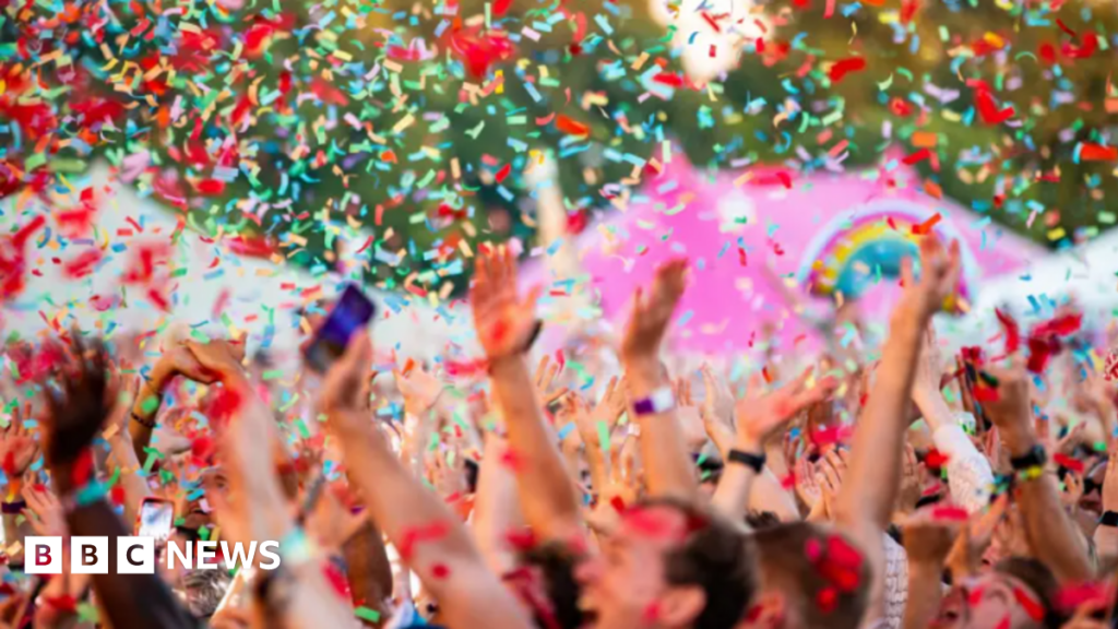 Bristol City Council to preserve arts funding for next three years A picture of the crowd cheering as rainbow confetti falls.