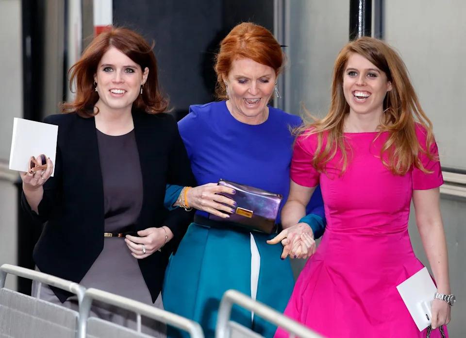 Getty Images Sarah Ferguson with her daughters Princess Eugenie and Princess Beatrice in 2016.