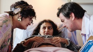 Yvette Parsons, Hannah Lynch and Jonny Brugh appear in Mum, I'm Alien Pregnant by THUNDERLIPS, an official selection of the 2026 Sundance Film Festival. Courtesy of Sundance Institute | photo by Frances Carter.