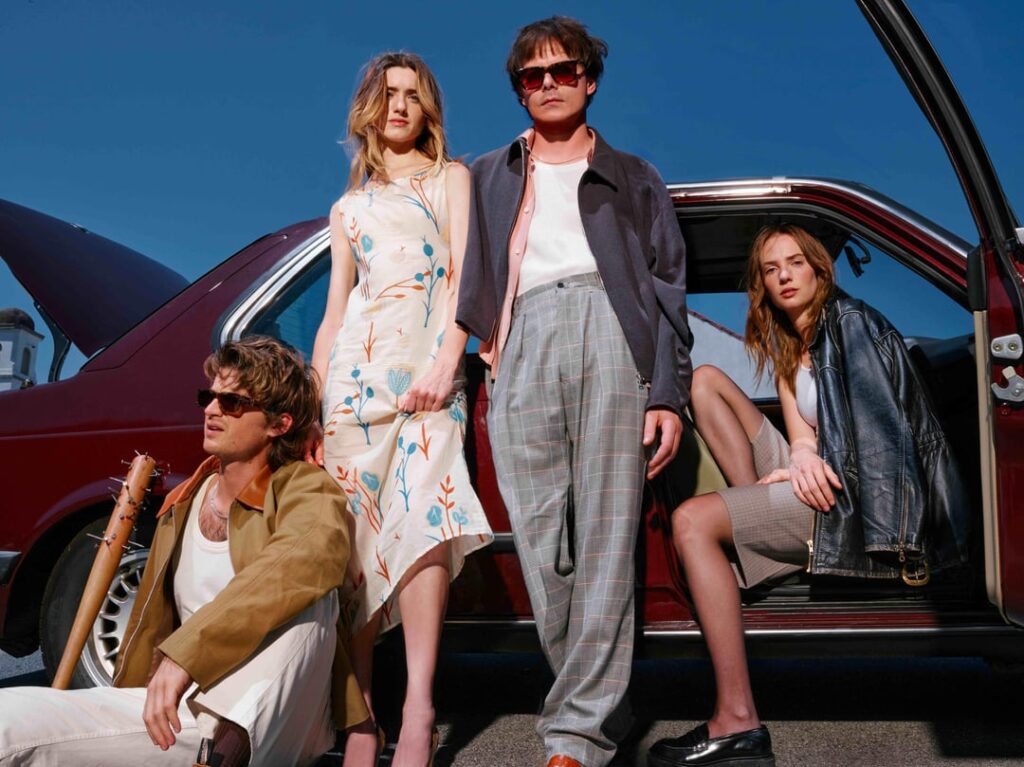 Joe Keery, Natalia Dyer, Charlie Heaton, and Maya Hawke for Netflix. Photographed by Emily Lipson.