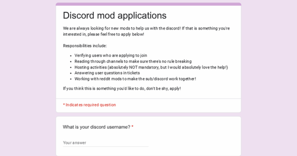 We're looking for more Discord Mods!