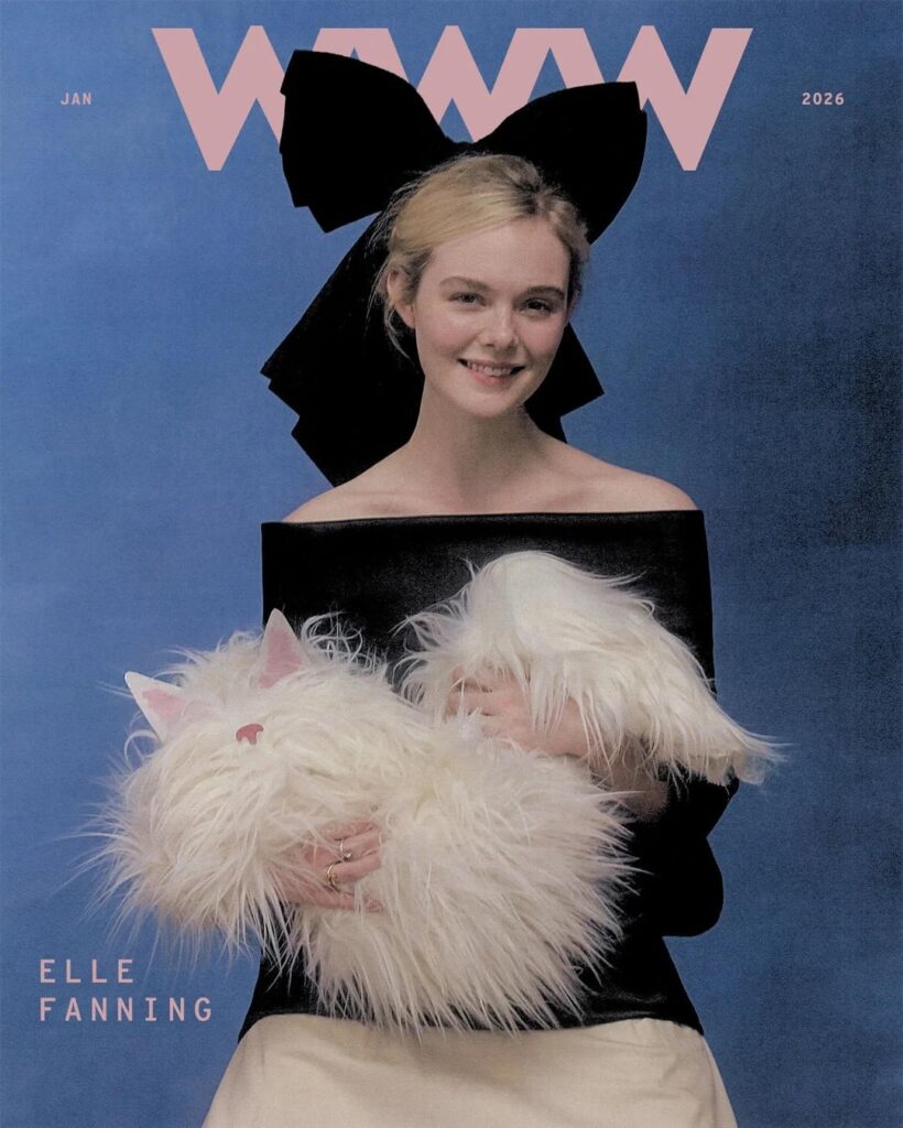 Elle Fanning covers the January 2026 Issue of Who What Wear. Photographed by Szilveszter Makó & styled by Lauren Eggersten.